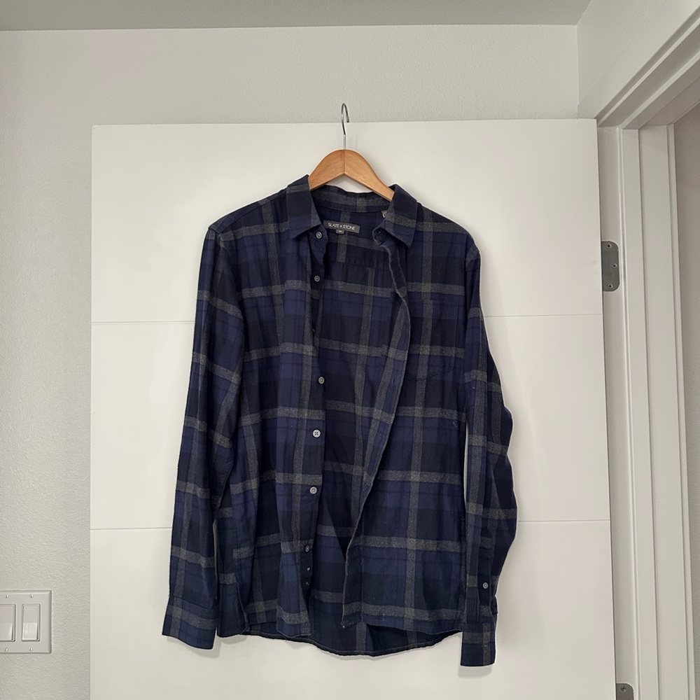Slate & Stone Blue Plaid Shirt